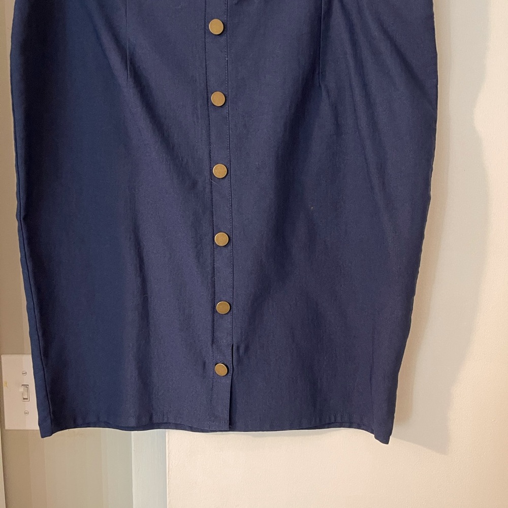 Dark Blue Mini skirt with buttons!